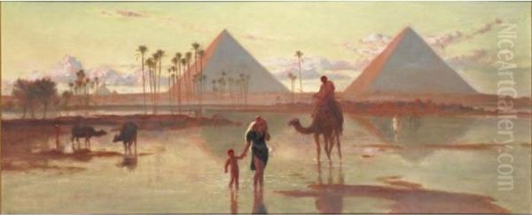 The Pyramids At Gizeh by Frederick Goodall