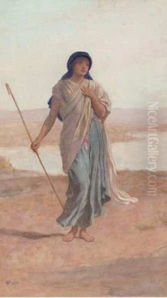 A Bedouin Shepherdess Oil Painting by Frederick Goodall