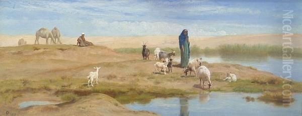 Watering The Goats by Frederick Goodall