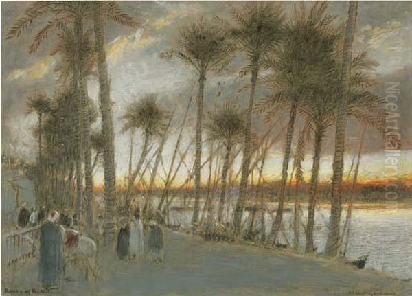 Banks Of The Nile Oil Painting by Albert Goodwin