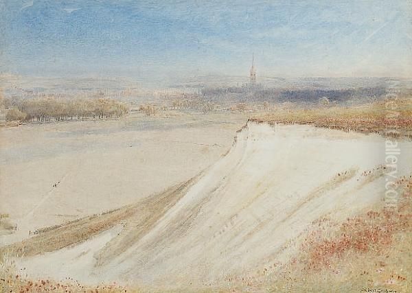 Old Sarum Oil Painting by Albert Goodwin