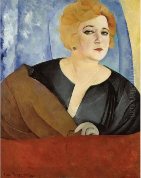 Portrait Of Anne Sergeevna Sergeeva Oil Painting by Boris Dimitrevich Grigoriev