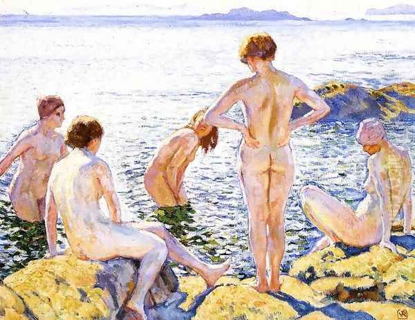 Bathers Oil Painting by Theo van Rysselberghe