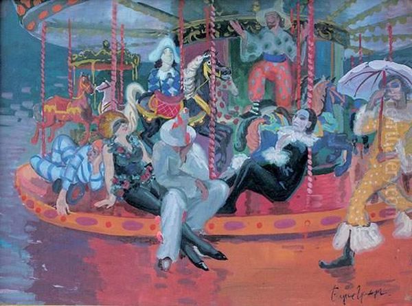 Le Manege Oil Painting by Boris Dimitrevich Grigoriev