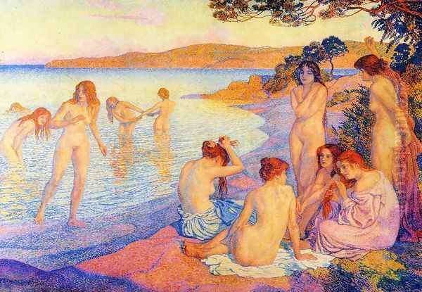 L'Heure Embrasee Oil Painting by Theo van Rysselberghe