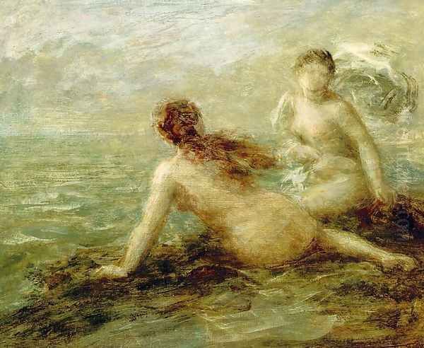 Bathers by the Sea Oil Painting by Ignace Henri Jean Fantin-Latour