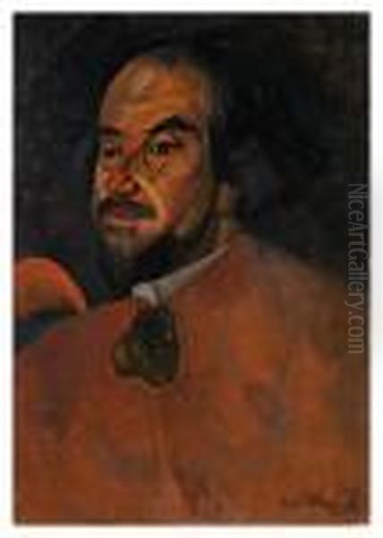 Portrait Of An Unknown Man Oil Painting by Boris Dimitrevich Grigoriev