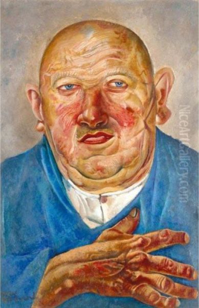 The German Butcher Oil Painting by Boris Dimitrevich Grigoriev