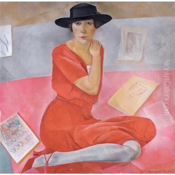 Portrait Of A Lady Oil Painting by Boris Dimitrevich Grigoriev