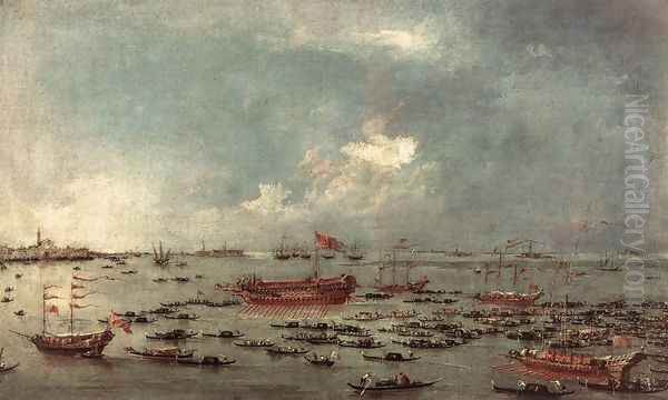 Outward Voyage of the Bucintoro to San Nicolo del Lido 1785-88 Oil Painting by Francesco Guardi