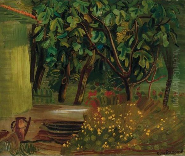 In The Backyard Oil Painting by Boris Dimitrevich Grigoriev