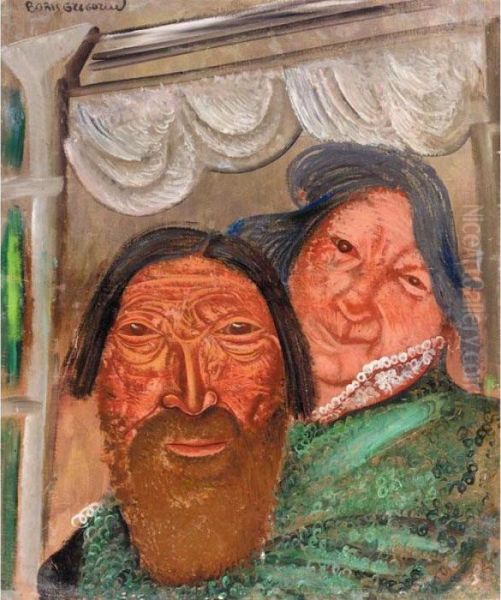 Two Faces At A Window by Boris Dimitrevich Grigoriev