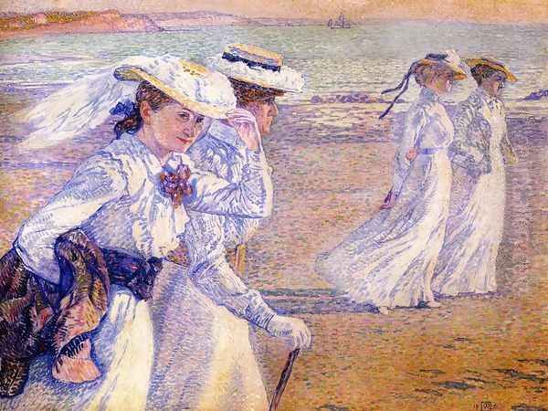 The Promenade Oil Painting by Theo van Rysselberghe