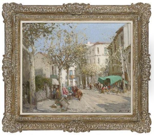 A Continental Town View by William Lee Hankey