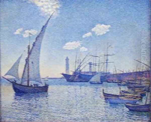 Port of Cette Les Tartanes Oil Painting by Theo van Rysselberghe