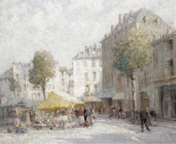 Flower Market, Dieppe by William Lee Hankey