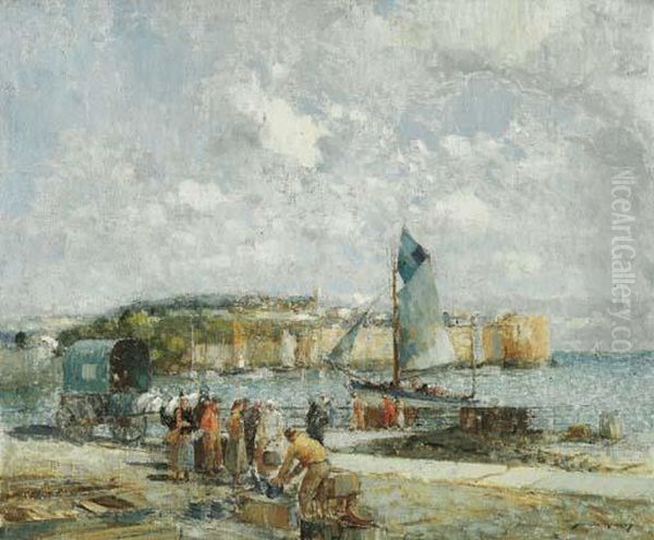 The Harbour At Concarneau by William Lee Hankey