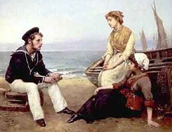 Relating his Adventures 1881 Oil Painting by William Oliver