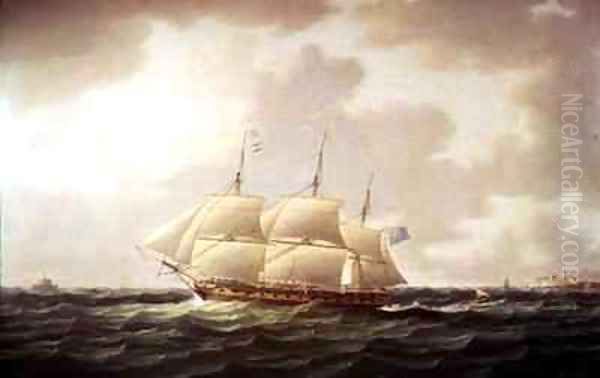 H.M.S. Minerva Oil Painting by Thomas Buttersworth