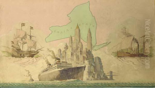 The S.s. Manhatten Oil Painting by John Frederick Herring Snr