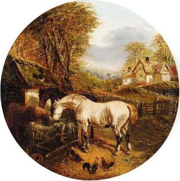 Farmyard Scene Oil Painting by John Frederick Herring Snr