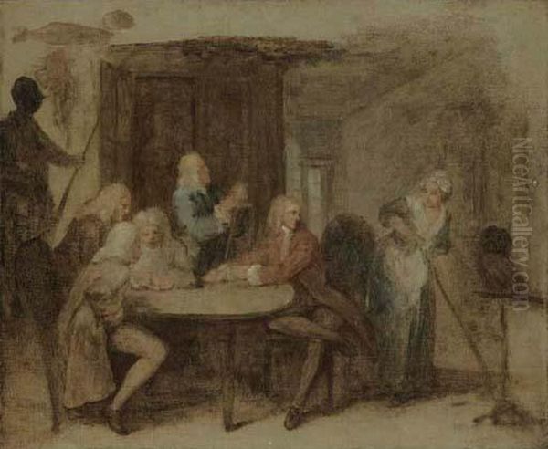 The Antiquaries Oil Painting by William Hogarth