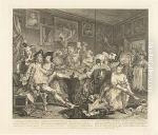 A Rake's Progress<</b> Oil Painting by William Hogarth