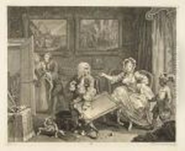 A Harlot's Progress<</b> Oil Painting by William Hogarth