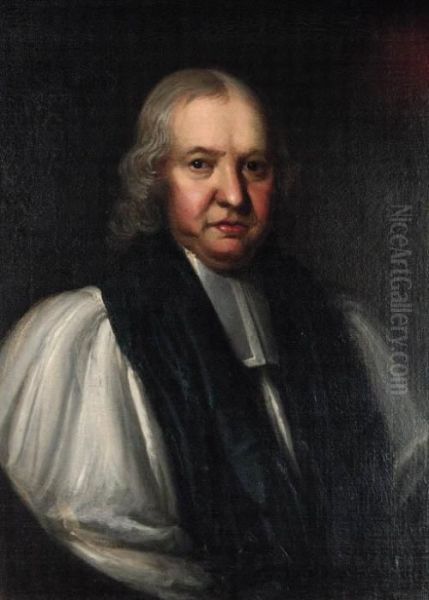 Portrait Of The Bishop Of Ripon, Half-length, In Clerical Dress,feigned Oval Oil Painting by William Hogarth