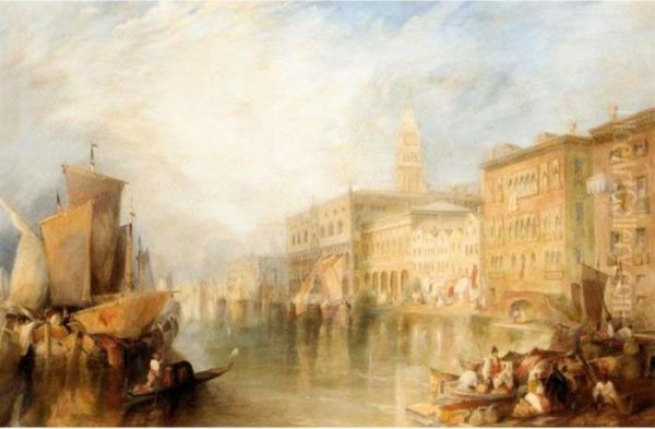 The Canale Grande, Venice Oil Painting by James Holland