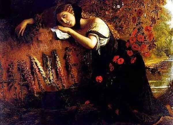 Ophelia Oil Painting by Joseph Arthur Palliser Severn