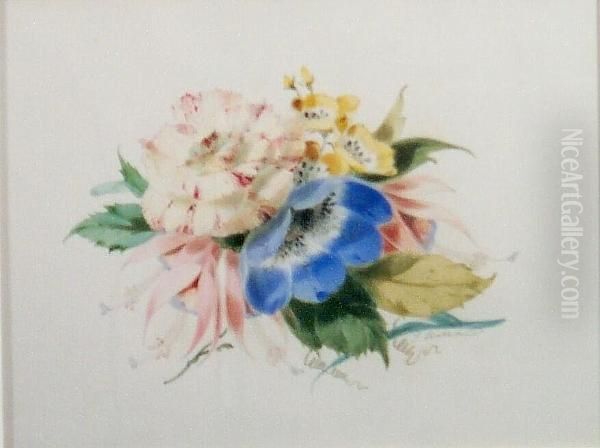 Posy Of Flowers Oil Painting by James Holland