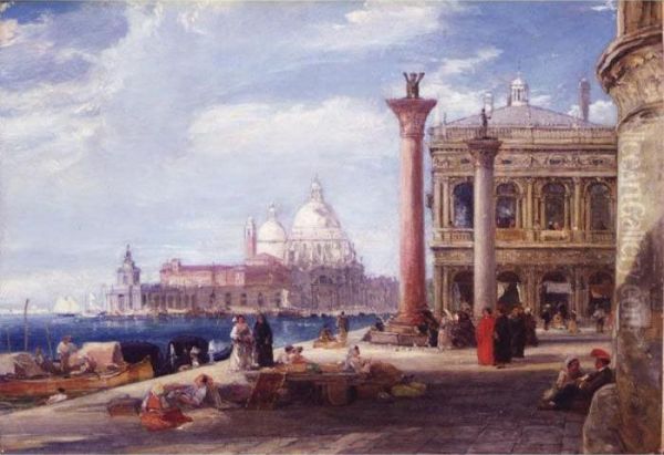 View Of The Piazzetta, Venice Oil Painting by James Holland