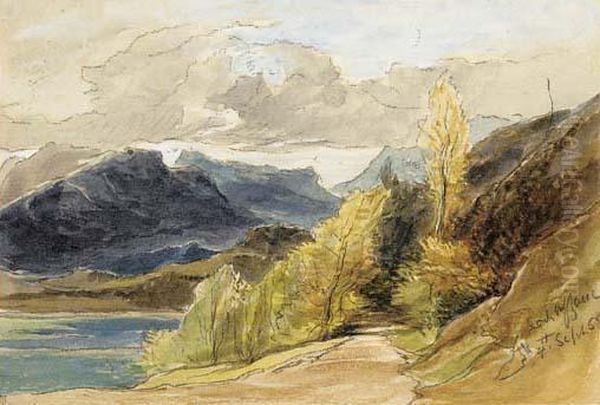 View Of Folkstone Pier; And View Of Loch Affric, Rosshire Oil Painting by James Holland