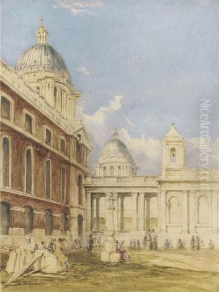 View Of Greenwich Hospital Oil Painting by James Holland