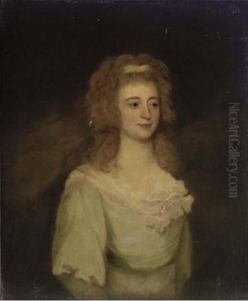 Portrait Of Mrs. Denis Oil Painting by John Hoppner