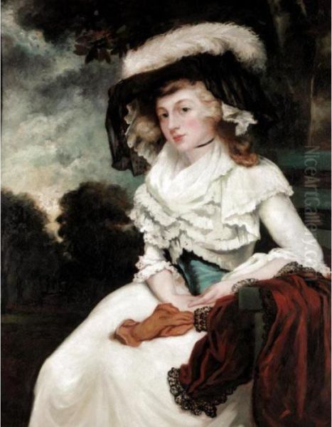 Portrait Of A Lady Oil Painting by John Hoppner