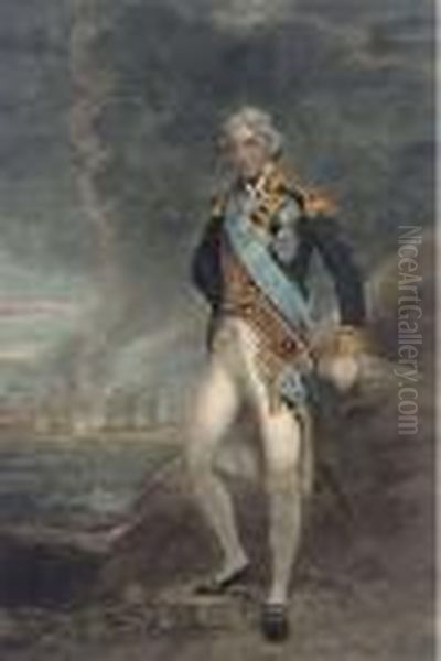 Admiral Lord Nelson, By C. Turner Oil Painting by John Hoppner