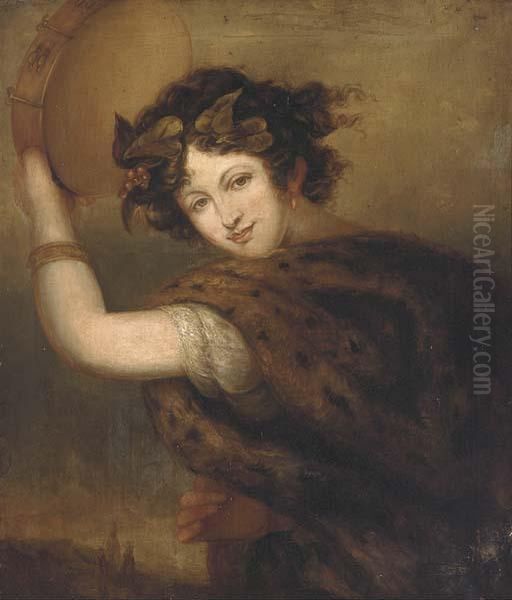 A Bacchanalian Muse Oil Painting by John Hoppner