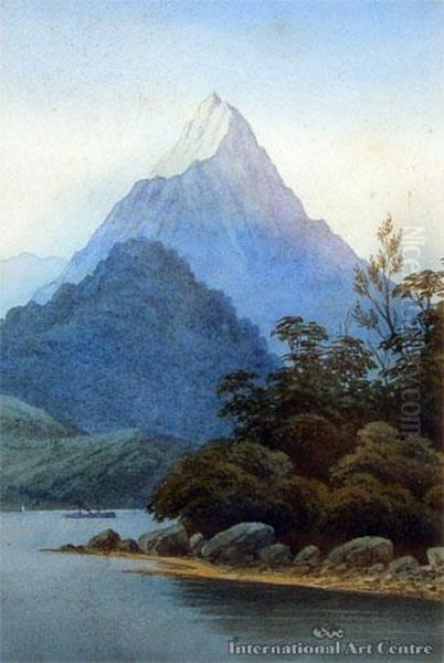 Mitre Peak Oil Painting by John Barr Clarke Hoyte