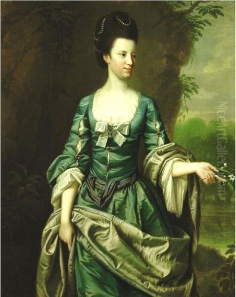 Portrait Of A Lady, Said To Be Lady Dashwood Oil Painting by Thomas Hudson