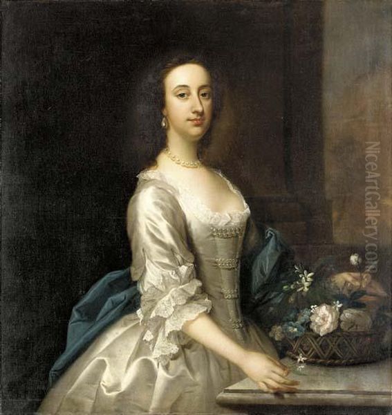 Portrait Of A Lady Oil Painting by Thomas Hudson