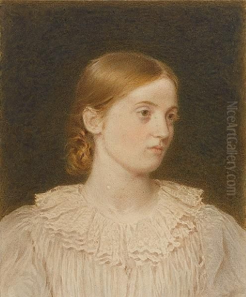 Portrait Of A Girl Oil Painting by George Goodwin Kilburne