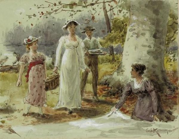 The Picnickers Oil Painting by George Goodwin Kilburne