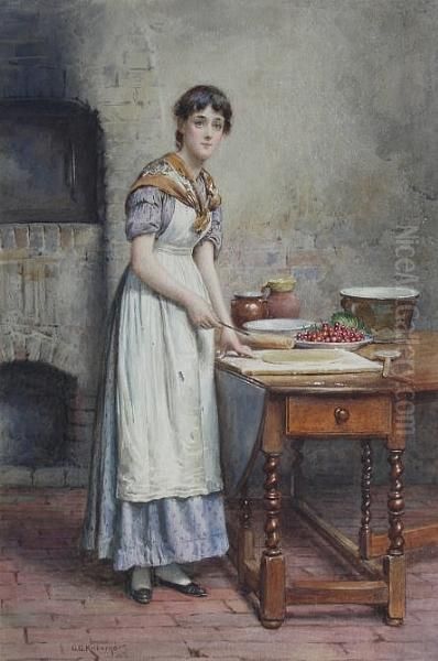 Cherry Pie Oil Painting by George Goodwin Kilburne