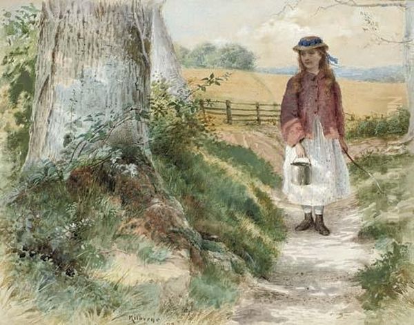 The Little Milkmaid Oil Painting by George Goodwin Kilburne