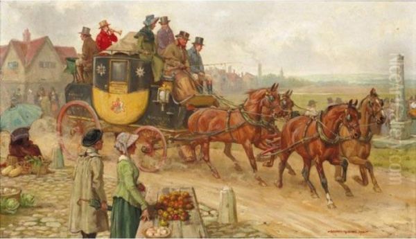 The London To Manchester Mail Coach Oil Painting by George Goodwin Kilburne