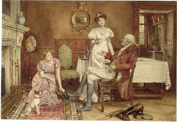 Tea-time Oil Painting by George Goodwin Kilburne