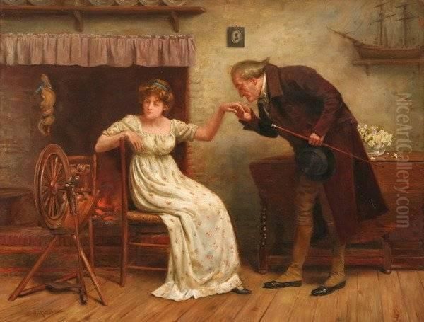 A Cool Reception Oil Painting by George Goodwin Kilburne