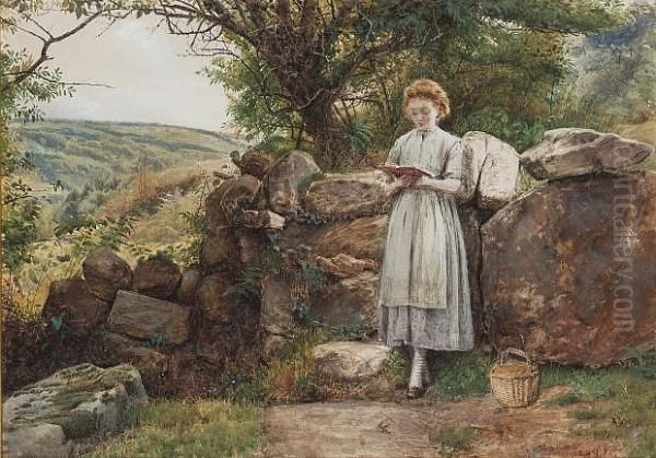 A Peaceful Read Oil Painting by George Goodwin Kilburne